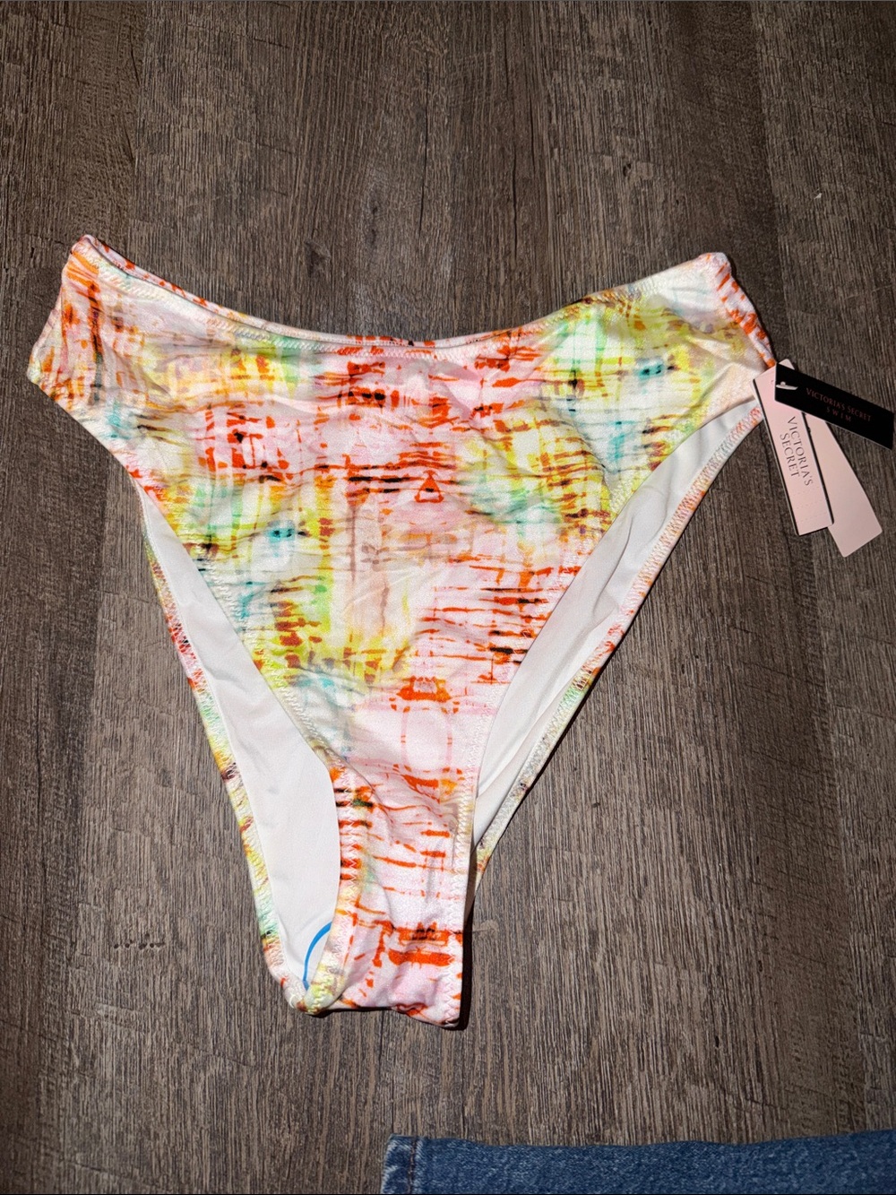 Victoria's Secret High Cut Bikini Bottom in Multicolor Tie-Dye